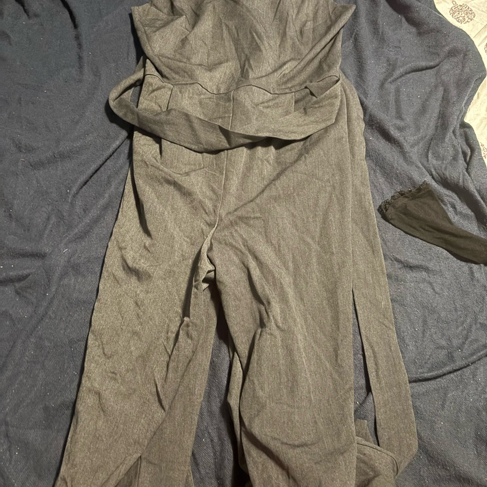 LOFT Charcoal Jumpsuit
